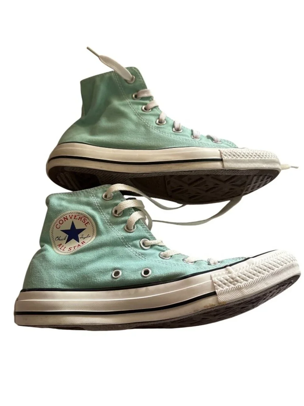Converse Chuck Taylor All Star High-Top Sneakers Mint Green Canvas Women 8 Men 6